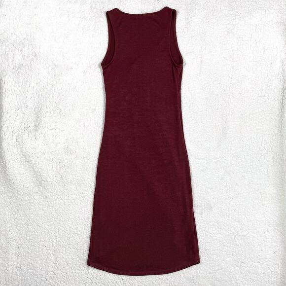 Leith Melange Wrap Ruched Dress Womens Size XS Red Dresses - Picture 7 of 16